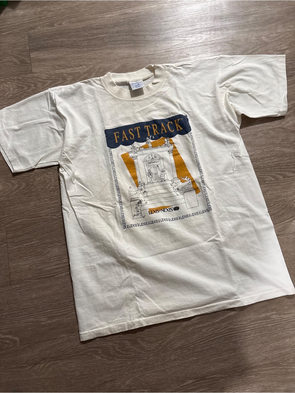 Vintage 90s Fast Track Retro Sportswear tag Graphic T-Shirt Size XL Crew neck
